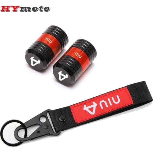 For NIU M+ N1 U1 N1S M1 U+ PRO US NGT 2020 2021 Motorcycle Accessories Tire Valve Stem Cover Caps&Embroidery Key Ring Keychain