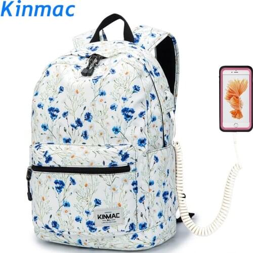 Brand Kinma Backpack Laptop Bag 15",15.6 Inch,Blue Flower Shoulder Compute Bag For Macbook 15.4, Business, School, DropShip F162