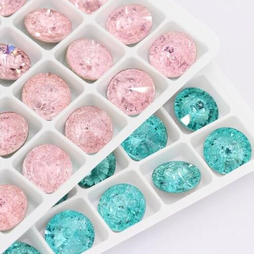 Blue Rose Ice Flower Strass Crystal K9 Glass Rhinestones Pointback stones for Diy Craft Christmas Clothing Garment Decoration