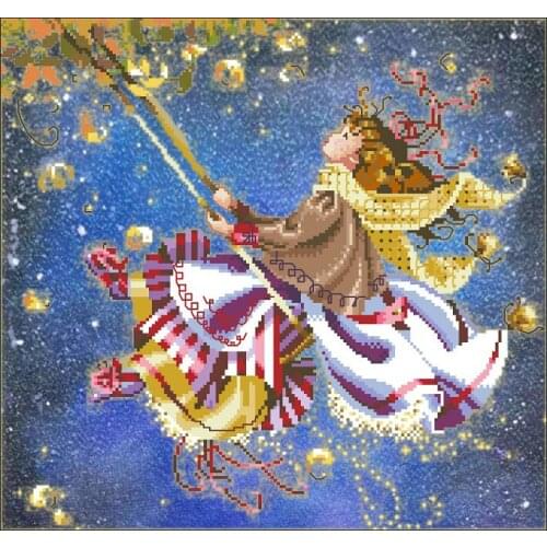 Artistic hand-dyed hand-painted cross-stitch cloth with beaded metal thread cross-stitch kit MD angel styles cross stitch MD-33