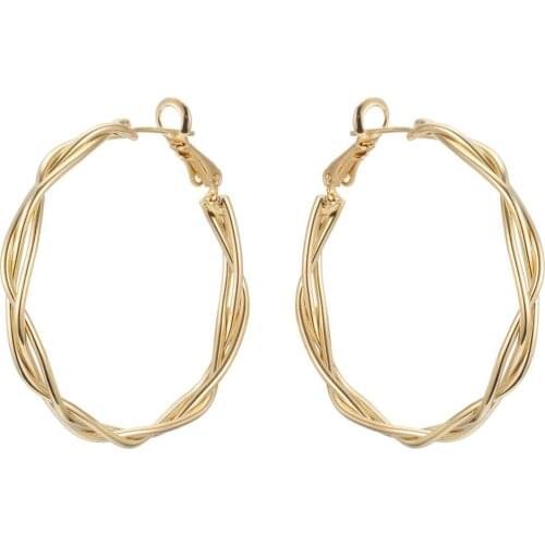 KIVN Earings Fashion Jewelry Female Gold Geometric Hoop Earrings Wedding Engagement Earrings for Women Accessories Party Gifts
