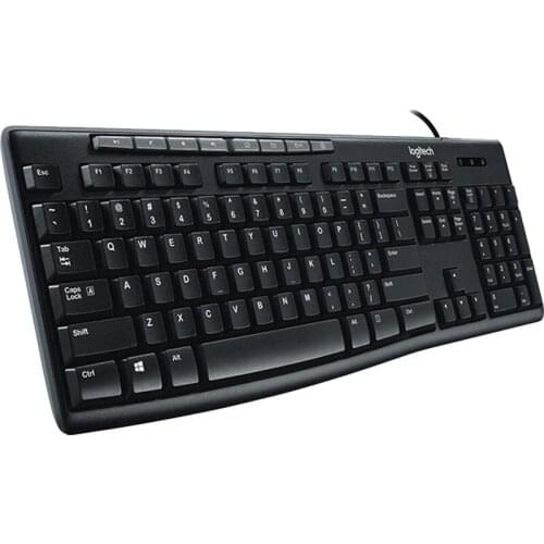 Logitech K200 Wired Keyboard Ultra-thin Multimedia Business Office Game USB Desktop Computer Notebook