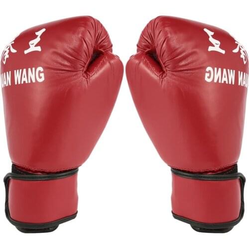 Red PU Adults Kick Boxing Gloves Karate Muay Thai Free Fight MMA Sanda Professional Training Gloves Men Women Boxing Equipment