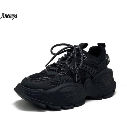 Spring Womens Chunky Sneakers Platform Breathable Women Casual Shoes Tennis Black Woman Vulcanized Shoes Female Designer New