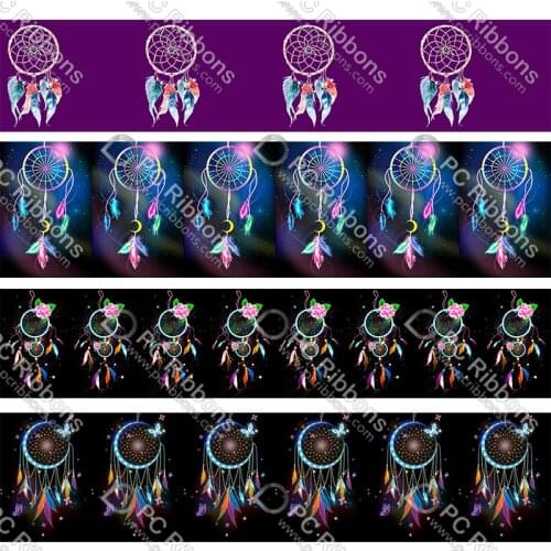 16-75MM Cartoon Dream Catcher Printed Grosgrain&Satin Ribbon DIY Handmade Materials Christmas Wedding Gift Wrap Tape 50yards