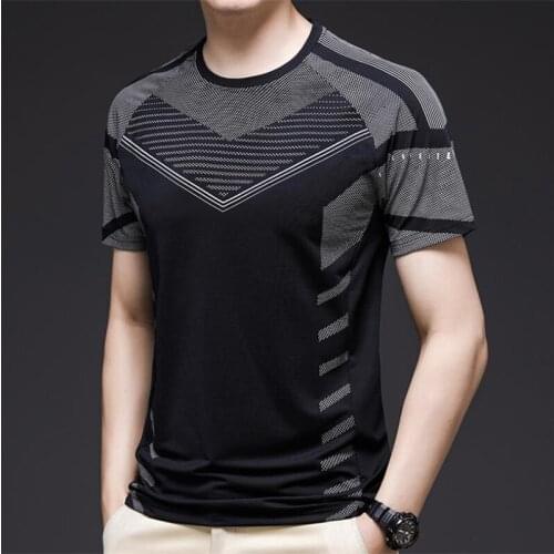 Summer Tops Tees Mens short sleeve T-shirt cool Mens casual T-shirt new style Mens T-shirt Fitness Sports T-shirt