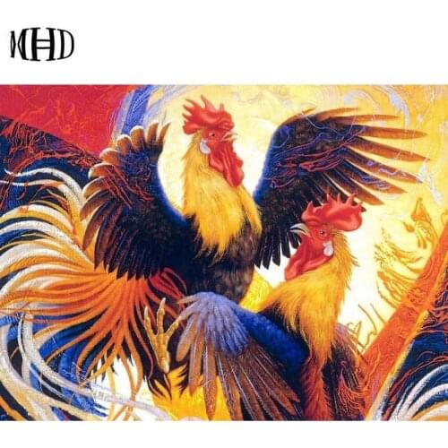 MHD 5D DIY Diamond Painting chicken Full Round Diamond Embroidery Diamond Cross Stitch Mosaic Crystal Painting chicken Decoratio
