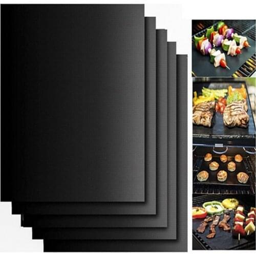 4PCS BBQ Reusable Baking Mats Non-stick Sheet Pad Barbecue Liners Pan Fry Mat Outdoor