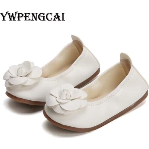 YWPENGCAI Spring Autumn Children Slip-on Moccasins Girl Shoes Sweet Flowers Toddler Girl Shoes Non-slip PU Leather Girls Shoes