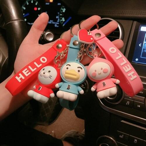 Cartoon Resin Little Seal Doll Keychain Cute Anime Car Bag Key Pendant Creative Backpack Keyring ornament