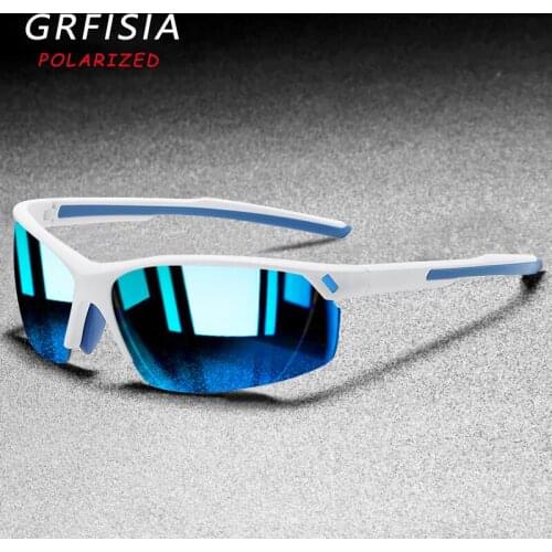 GRFISIA Fashion Polarized Sunglasses Men High Quality Half Frame Sun Glasses 2021 New Sport Style UV400 Lens Goggles CE