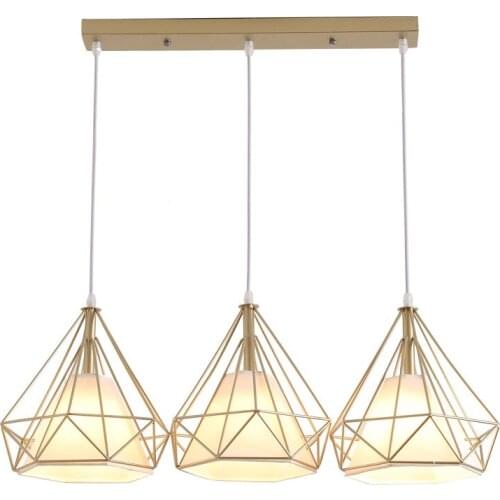 Nordic pendant lights three-head restaurant pendant light dining room lamp shop front bar creative single household light MJ1012