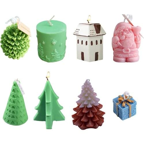 2021 New 3D Christmas Tree Candle Soap Making Mold Kitchen Tools Silicone Cake Chocolate Baking Mould Baking Mould Tool Craft