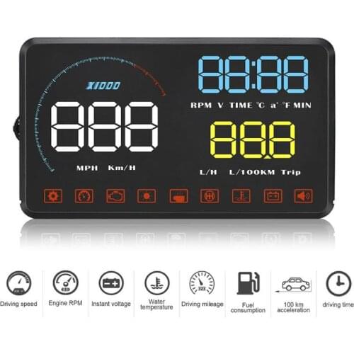 OBD2 Car Hud Head Up Display Speedometer 5.5" HD LED Windshield Projection Car Diagnostic Tool Speed / Water temp / Faulty Code