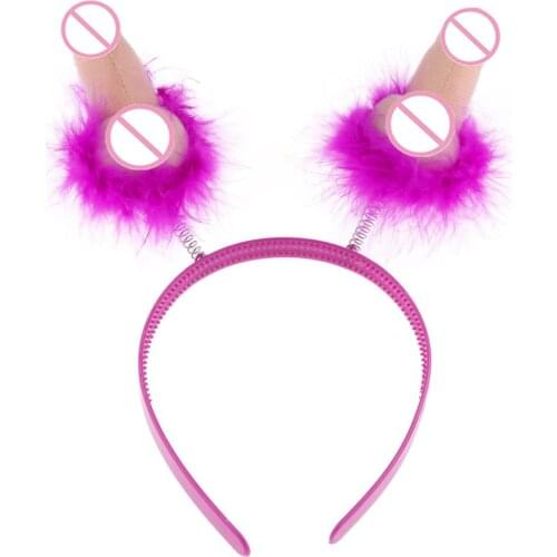 Novelty Bride Penis Shaped Crown Tiara Headband Hair Hairband Bezel for Girls Night Out Bachelorette Hen Party Accessorie