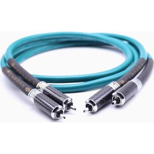 Pair Hifi Stereo Cardas Carbon Fber RCA Cable High-performance Hi-Fi Audio 2rca to 2rca Interconnect Cable