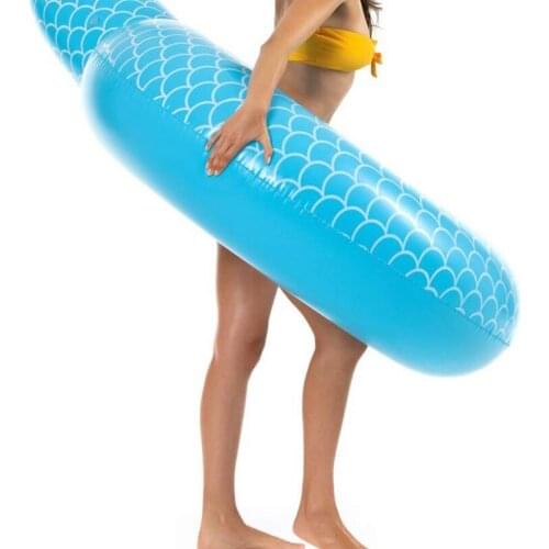 Water pool beach play inflatable blowing mermaid tail swimming rings summer swimming ring