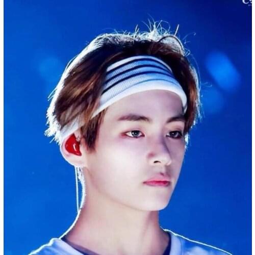 1PCS V Elastic Headband Sport Accessory Dance Tennis Headband Bandage Stretch Stripes Black White Hairband Hip Hop Sweatband