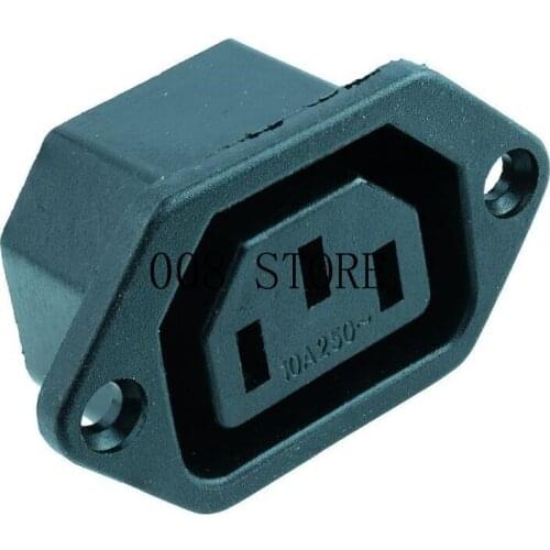 Chassis Female 15A/250V 3PIN 05231 AC IEC C13 C14 Inline Socket Plug Adapter Mains Power Connector Power Supply Output Outlet