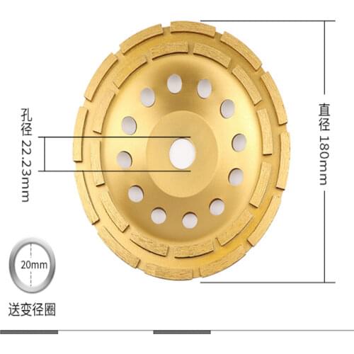 Free shipping of decoration grade 125-230*22*5 I-segmented diamond cup grinding wheel for marble/granite/concrete floor grinding