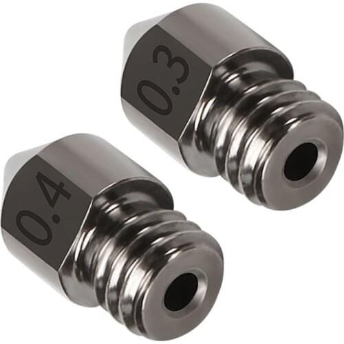 5PCS MK7 MK8 Hardened Steel Nozzles M6 Thread 1.75MM Filament 0.2 0.3 0.4 0.5 0.6 0.8 1.0mm for 3D Printers Hotend CR10 Ender3