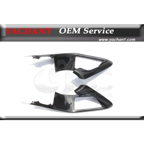 Dry Carbon Fiber DCF 2&2 Twill Weave Interior Trim Fit For 2008-2014 R35 GTR GT-R CBA DBA Inner Door Handle Trim Glossy Finish