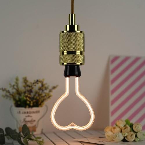 LED Light Bulb AC85-265V 4W E27 Retro Lamp Vintage Tubular Love Lamp Light Interior Bar Hotel Cafe Decoration Lights