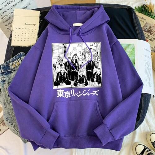 Tokyo Revengers Mens Hoodie Japanese Anime Clothing Warm Fleece Track Casual Harajuku Streetwear Oversized Loose Sweatshirt Male