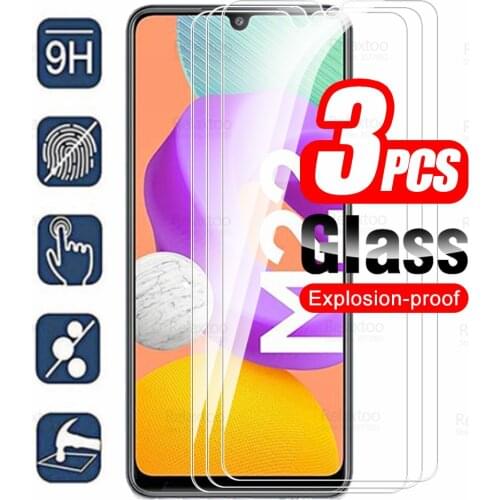 3pcs Tempered Glass For Samsung Galaxy M22 Protective Glass Sumsung M 22 22M 2021 Screen Protector Safety Armor Full Cover Film