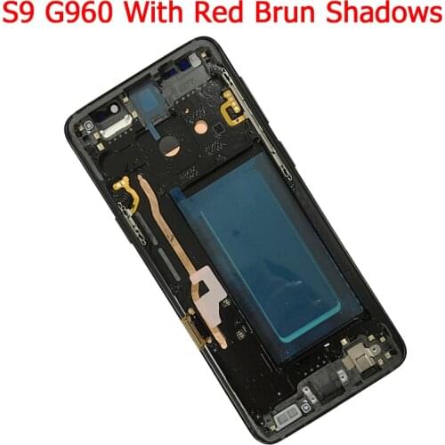 SUPER AMOLED G960 LCD For Samsung Galaxy S9 LCD Display With Frame Touch Screen Assembly Digitizer LCD With Red Burn Shadows