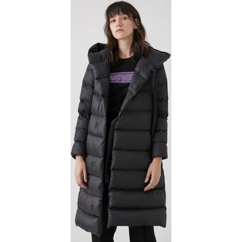 Winter Jacket Women 90% White Duck Down Parka Hooded Long Jackets Ultra Light Loose Overcoat Female Thicken Warm Snow Outwear