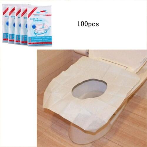 100pcs Disposable Toilet Seat Cover Paper For Travel Camping Travel Sanitary Bathroom