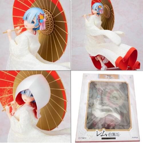 12inch Anime Re : Life in a Different World From Zero Rem Remu White Kimono Bride Action Figure Model Toy