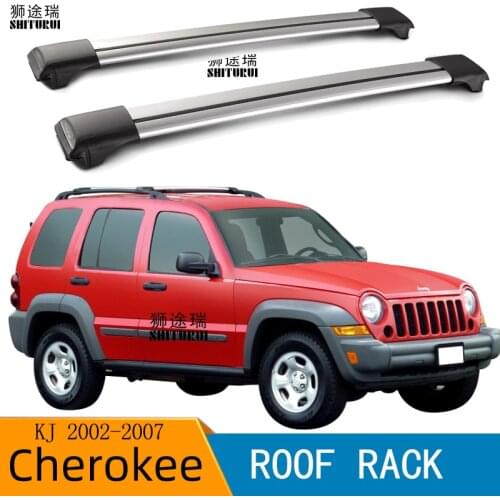 2Pcs Roof Bars for JEEP Cherokee KJ 2001-2008 Aluminum Alloy Side Bars Cross Rails Roof Rack Luggage LOAD 200KG Vehicle Mounted