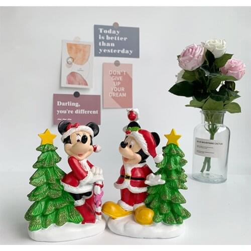 2PCS/lot 16.5cm Christmas Mickey Minnie Mouse Christmas decorations cartoon cute furnishings home decoration childrens gift