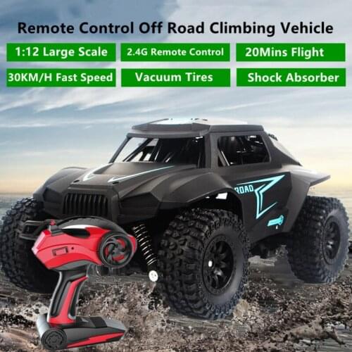 30KM/H High-speed Remote Control Car 1:12 Large Scale 20Min Duration Professional Bigfoot Climbing Off-road Racing Toy Car Model