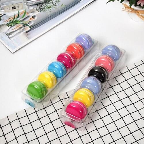 50pcs Macaron Box Clear Plastic PVC Macaron Box for 6 Macarons Party Supplies Bomboniere Favors Party Supplies Box Containers