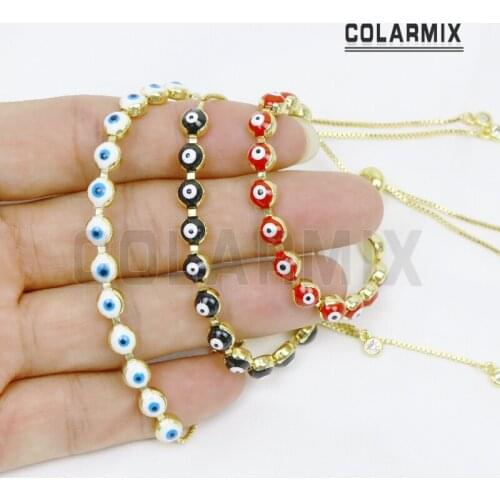 6 Pcs Eyes Bracelet Chain Mix color Eyes charms Bracelet Lovely Chain Bracelet Gold chain Bracelet Jewelry Bracelet 90046