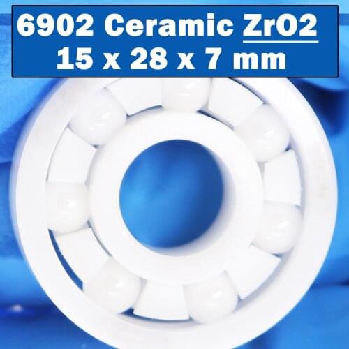 6902 Full Ceramic Bearing ( 1 PC ) 15*28*7 mm ZrO2 Material 6902CE All Zirconia Ceramic 6902 Ball Bearings