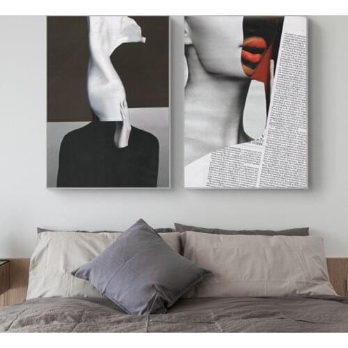 Black White Woman Vogue Abstract Wall Art Print Canvas Painting Nordic Posters and Prints Wall Pictures for Living Decor