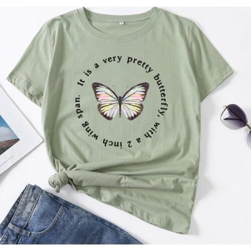 Butterfly Lover Butterflies Woman T-Shirt Short Sleeve T-Shirts Summer Tops for Women Cotton Graphic Tee Female Shirt Clothes