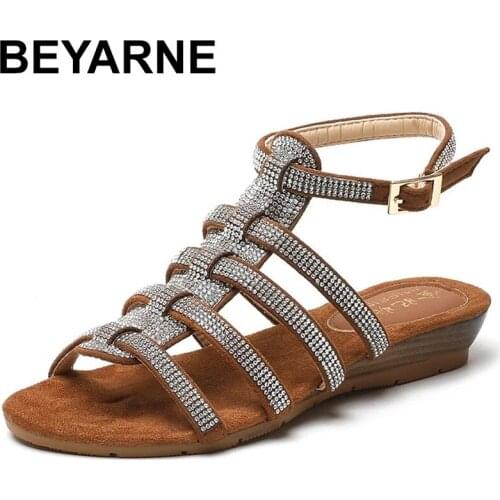 BEYARNEClogs Wedge Large Size Velvet Shoes Flat Sandals Strappy Heels Suit Female Beige Slip-on Loafers Summer Womens Platform