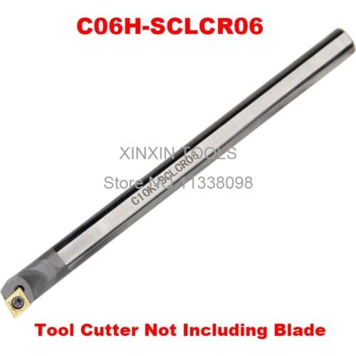 C06H-SCLCR06, carbide turning tool holder diameter 6mm length 100mm use tungsten insert CCMT060204