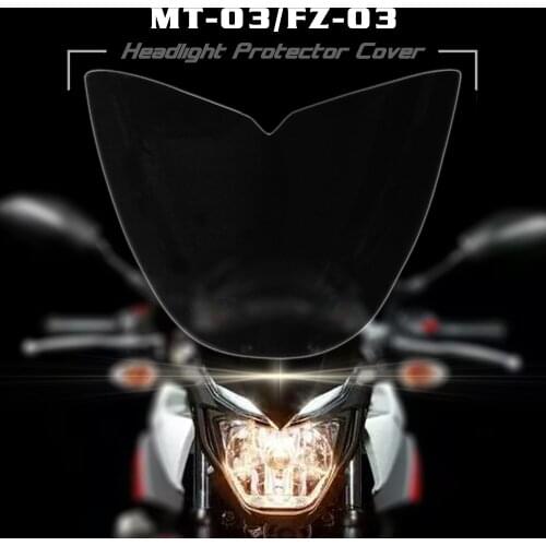 For YAMAHA FZ-03 FZ03 MT-03 MT03 MT 03 2015-2019 2018 2017 Motorcycle Acrylic Headlight Guard Head Light Lens Cover Protector