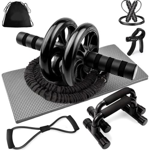 Resistance Band AB Power Wheel Group Hand Grip Enhancer Rope Skipping Exercise Home Gym Fitness Instructor