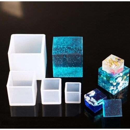 Square Cube Shape Silicone Mold Pendant Jewelry Making DIY Resin Casting Mould new