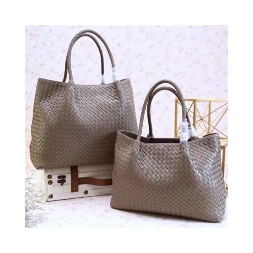 Hot sell imported hand weave large capacity handbag High-quality women genuine leather hand bag shoulder bags Real pictures