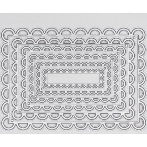 Metal Cutting Dies Irregular Petal Shape Border Overlapping Rectangle For DIY Scrapbooking Paper Cards 9.9*13.5mm