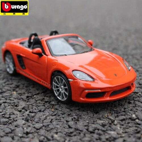 Bburago 1:24 Porsche 718 Roadster simulation alloy car model simulation car decoration collection gift toy