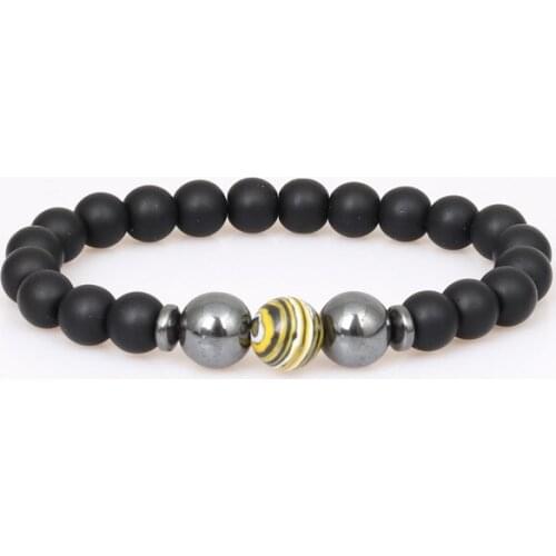 Fashion Frosted Stone Beaded Elastic Bracelet Lovers Bracelet Leisure Sports Yoga Energy Bracelet Mens and Womens Jewelry